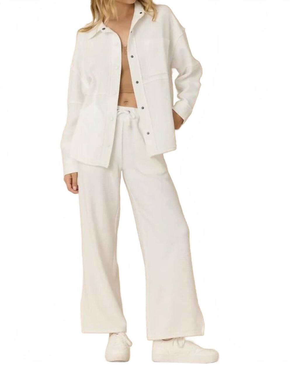 NEW VINTAGE HAVANA comfort cord wide leg pants in white